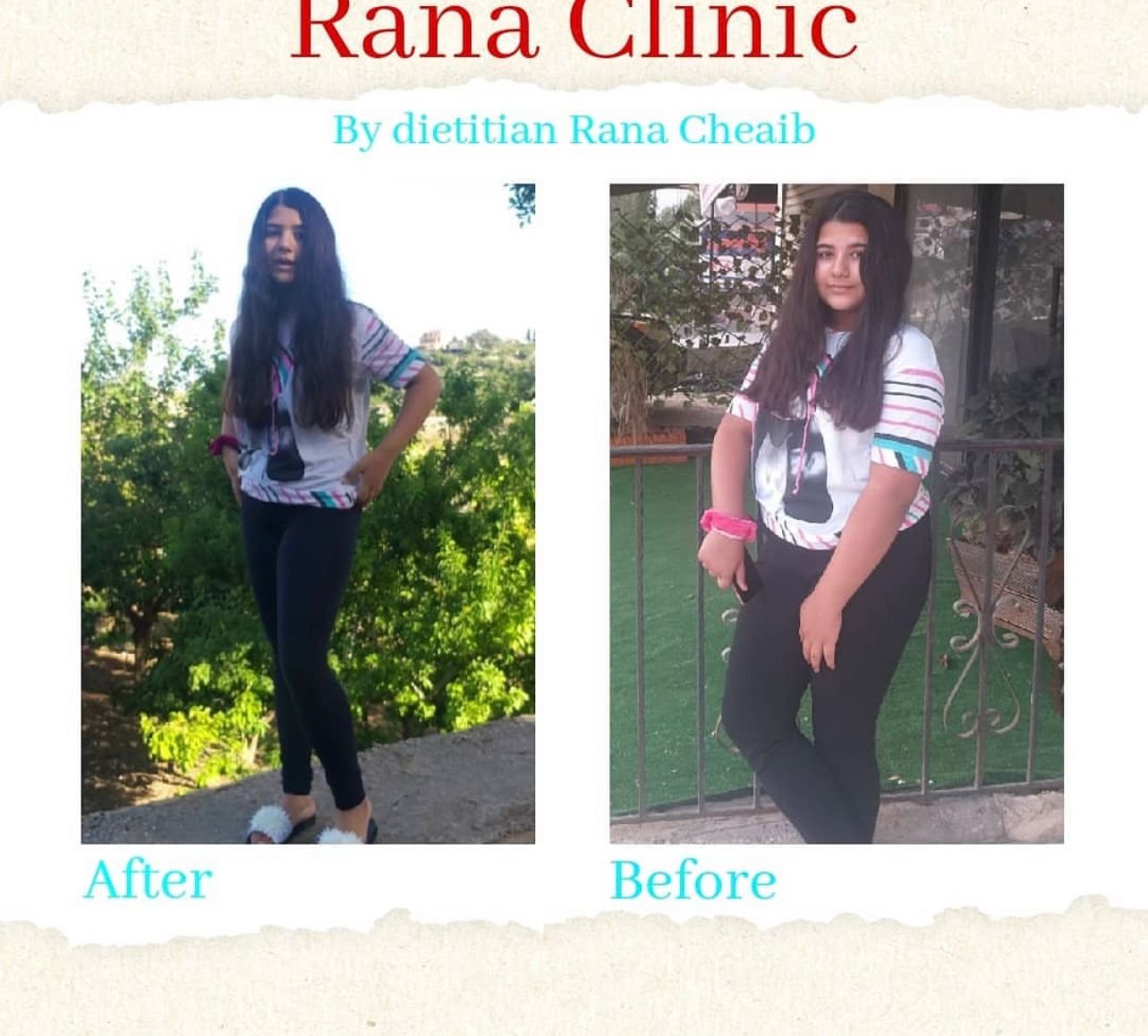 Client transformation after personalized nutrition plan at Kareem Clinic, Nabatieh